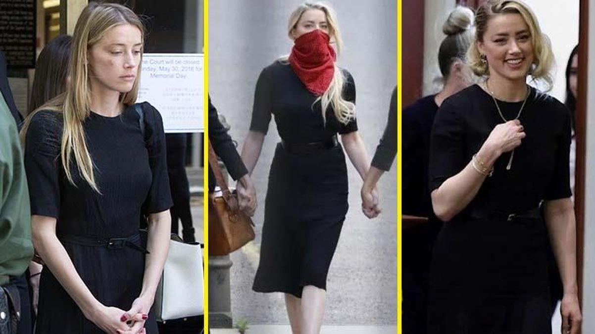 Amber Heard, dün görülen karar duruşmasında yine siyah intikam elbisesini giydi