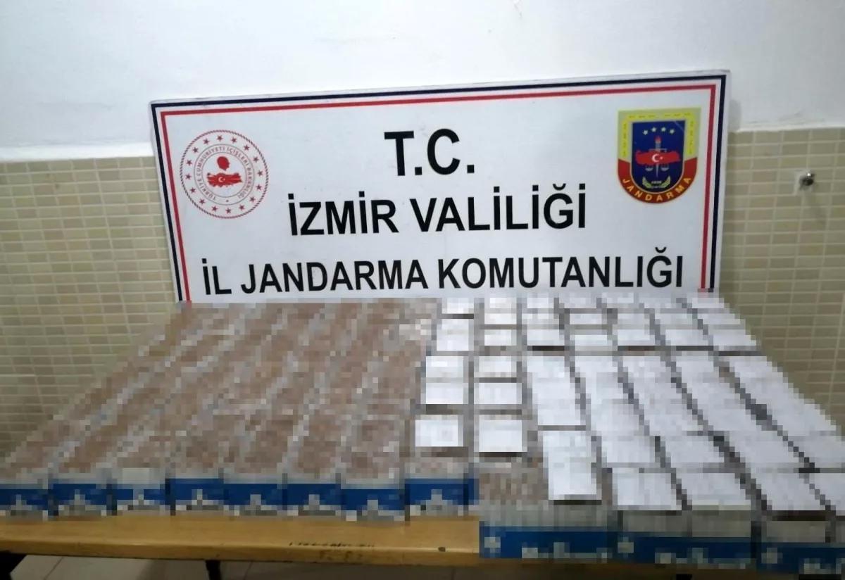 İzmir’de bir kamyonette 19 bin 550 makaron ele geçirildi