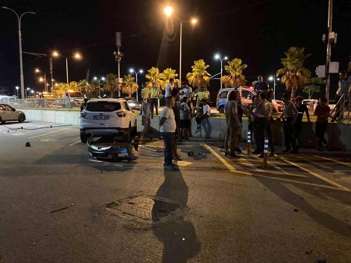 Son dakika haber: İzmir’de hızını alamayan araç takla attı: 2 yaralı