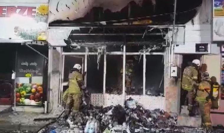 Aliağa’da patlayan trafo market deposunda yangın çıkardı